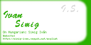 ivan simig business card